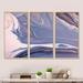 Wrought Studio™ Pink & Blue Ink Clouds II - Modern Framed Canvas Wall Art Set Of 3 Canvas, Wood in Brown/Indigo/Pink | 28 H x 36 W x 1 D in | Wayfair
