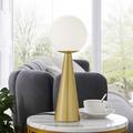 Apex Glass Globe Glass Table Lamp by Modway Glass/Metal in Yellow | 16 H x 6 W x 6 D in | Wayfair EEI-5621-WHI-SBR