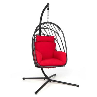 Costway Hanging Folding Egg Chair with Stand Soft ...