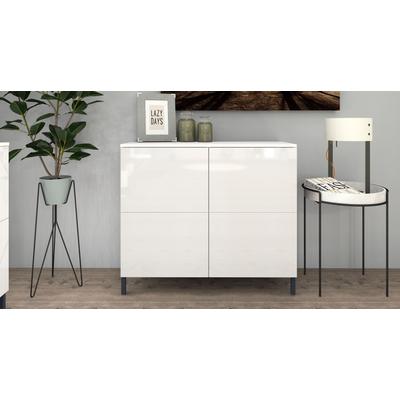 Kommode BORCHARDT MÖBEL "Haama", weiß (weiß hochglanz), B:93cm H:80cm T:35cm, Spanplatte, Sideboards, Breite 93 cm Image