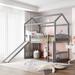 Modern Roof Frame Design Twin Size Solid Pine Wood Loft Bed with Full Length Guardrail, Built-in Ladder and Slide