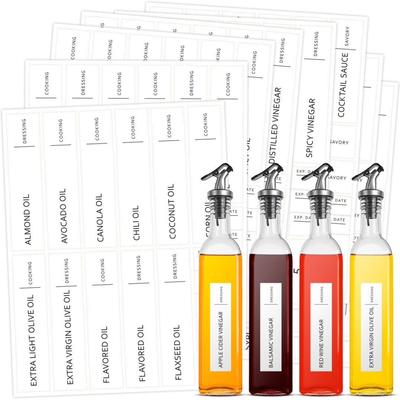 132 Pack Labels for Oils, Vinegars & Condiments for Pantry Storage Organizer