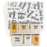 170 PCS Clear Preprint Label Sticker for Keto Diet Kitchen Ingredients Organizer