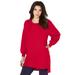 Plus Size Women's Blouson Sleeve High-Low Sweatshirt by Roaman's in Vivid Red (Size 14/16)