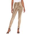 Plus Size Women's Sequin Legging by Roaman's in Sparkling Champagne (Size 22/24) Made in USA Stretch Pants