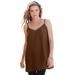 Plus Size Women's V-Neck Cami by Roaman's in Chocolate (Size 28 W) Top