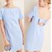 Anthropologie Dresses | Anthropologie Cape May Bow Back Linen Mini Dress | Color: Blue/White | Size: 0