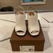 Coach Shoes | Coach White Leather Heel Sandal -Mackenzie Timble | Color: White | Size: 9