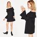 Zara Dresses | New Zara Black Bell Sleeve Off The Shoulder Dress M | Color: Black | Size: M