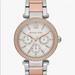 Michael Kors Accessories | Michael Kors Women's Parker Multifunction Two-Tone Stainless Steel Watch | Color: Pink/Silver | Size: 38mm