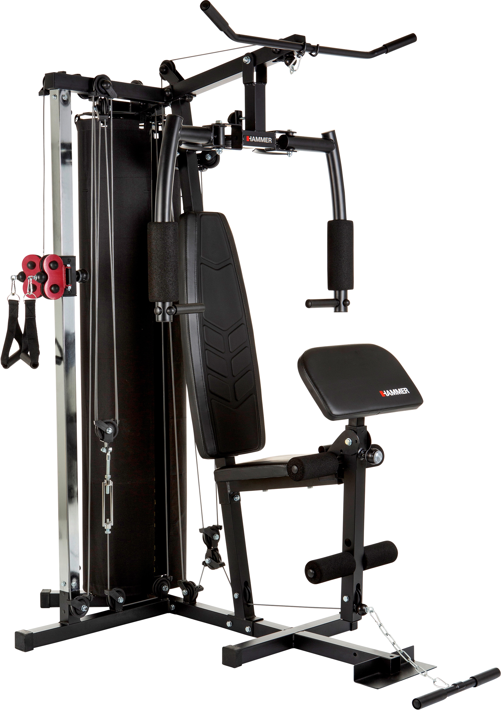 Kraftstation HAMMER "Kraftstation FERRUM TX2", schwarz, KraftstationenB:120cm H:198cm L:150cm, max. Benutzergewicht 120 kg, max. Trainingsgewicht 80 kg, B:120cm H:198cm L:150cm