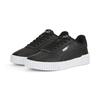 Sneaker PUMA "Carina 2.0 Sneakers Damen", Gr. 37.5, schwarz-weiß (schwarz silber gray), Obermaterial: Textil, Synthetik, Kuhleder; Futter: Textil; Innensohle: Textil; Laufsohle: Gummi, Schuhe