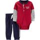 Carter's 2-Piece Layered-Look Henley Bodysuit Pant Set - Red - 3 Months