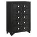 Benjara Vini 52 Inch Modern Glam Tall Dresser Chest, 5 Drawers Diamond Knobs, Black Wood in Black/Brown | 52 H x 17 W x 35.5 D in | Wayfair