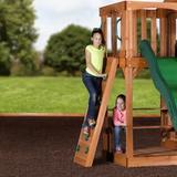 Backyard Discovery kids Hillcrest All Cedar Wooden Swing Set Wooden/Solid Wood in Brown | 114 H x 211 W x 161 D in | Wayfair 1808058B