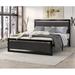 Steelside™ Marilee Wood & Black Metal Frame Bed w/ Headboard Wood & Metal/Metal in Brown | 37.6 H x 56.3 W x 77.2 D in | Wayfair