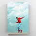 Latitude Run® Man Wearing Red Pullover Jacket - 1 Piece Rectangle Graphic Art Print On Wrapped Canvas in Blue | 14 H x 11 W x 2 D in | Wayfair