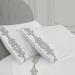 Canora Grey Faedo 300 Thread Count 100% Embroidered Pillowcase Pair 100% Cotton/Sateen in Gray | Standard | Wayfair
