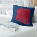 ArtVerse Arizona Sports Throw Pillow Linen in Red/Blue/Navy | 26 H x 26 W x 3 D in | Wayfair GCN024-SX26TW