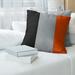 ArtVerse Baltimore Baseball Linen Striped Pillow Cover Linen in Orange/Gray/Black | 14 H x 14 W x 1 D in | Wayfair MBS036-SLPG4LC
