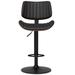 George Oliver Novak Adjustable Bar Stool Wood/Leather in Black/Brown | 45.3 H x 19.9 W x 20.5 D in | Wayfair D35470B70E64496AA978B1C12EE98B0C