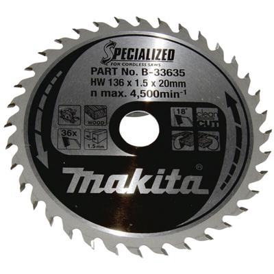 Specialized B-33635 Hartmetall Kreissägeblatt 136 x 20 x 1 mm Zähneanzahl: 36 1 St. - Makita