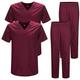 MISEMIYA - Pack * 2 Pcs - Unisex-Schrubb-Set - Medizinische Uniform mit Oberteil und Hose ref.2-8178 - 4XL, Granat 22