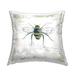 Stupell Quaint Honey Bee Insect over Vintage Postal Card Decorative Printed Throw Pillow by Carol Robinson