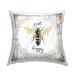 Stupell Just Be Happy Charming Rustic Bee Pun Decorative Printed Throw Pillow by Elizabeth Tyndall