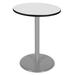 Via Cafe High 30" Round Platter Base Table- Ash Grey/Chrome