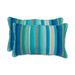 Pillow Perfect Outdoor Dina Seaside Blue Rectangular Throw Pillow (Set of 2) - 11.5 X 18.5 X 5 - 11.5 X 18.5 X 5