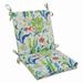 Pillow Perfect Outdoor Coral Bay Blue Squared Corners Chair Cushion - 36.5 X 18 X 3