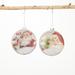 Sullivans Retro Santa Disc Ornament Multicolor 5"H Glass Set of 2 - 5"L x 1.5"W x 5"H