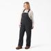 Dickies Women's Plus Relaxed Fit Bib Overalls - Rinsed Black Size 16W (FBW206)