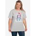 Plus Size Women's Disney Eeyore Christmas T-Shirt Holiday Gray by Disney in Gray (Size 5X (30-32))