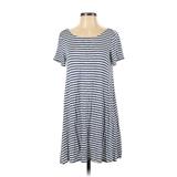Ann Taylor LOFT Casual Dress - DropWaist: Blue Stripes Dresses - Women's Size X-Small