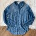 Anthropologie Tops | Anthropologie Cloth & Stone Blue Printed Chambray Button Down Top Womens Small | Color: Blue/White | Size: S