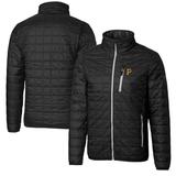 Men's Cutter & Buck Black Pittsburgh Pirates Rainier Eco Insulated Full-Zip Puffer Jacket