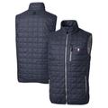 Men's Cutter & Buck Heathered Navy Cleveland Guardians Rainier Full-Zip Puffer Vest