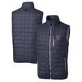 Men's Cutter & Buck Heathered Navy Cleveland Guardians Big Tall Rainier Full-Zip Puffer Vest