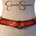 Jessica Simpson Accessories | Jessica Simpson Leather Belt Coral & Brown Euc | Color: Brown/Orange | Size: See Description