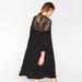 Zara Dresses | New Zara Midi Black Dress Crochet A-Line Nwot | Color: Black | Size: M