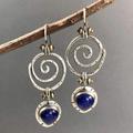 Free People Jewelry | Fl Silver Blue Stone Earrings | Color: Blue/Silver | Size: Os