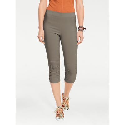 Caprihose HEINE, Damen, Gr. 40, Normalgrößen, grün (oliv), 70% Viskose, 25% Polyamid, 5% Elasthan, unifarben, 3/4-Länge, Hosen Image