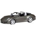 Herpa 038867-002 Porsche 911 Targa 4, achatgrau metallic Modell Auto Miniaturmodelle Kleinmodell Sammlerstück Detailgetreu, divers