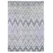 Shahbanu Rugs Chevron Design Modern Textured Wool and Pure Silk Hand Knotted Ivory Oriental Rug (9'10" x 14'3") - 9'10" x 14'3"
