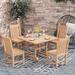 Polytrends Laguna 5-Piece Square Poly Eco-Friendly All Weather Outdoor Dining Set