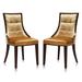 Fifth Avenue Cream and Walnut Faux Leather Dining Chair (Set of Two)