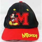 Disney Accessories | Disney Mickey Mouse Baseball Hat Toddler Boys Red Black 1-Size Adjustable Snap | Color: Black/Red | Size: Osb