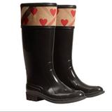Burberry Shoes | Burberry Black Heart And House Check Rain Boots | Color: Black | Size: 6.5